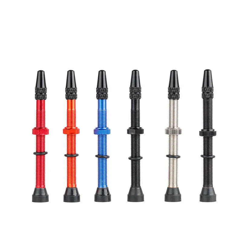 Deemount aluminium tubeless bicycle valve with copper core and alloy cap in black colour