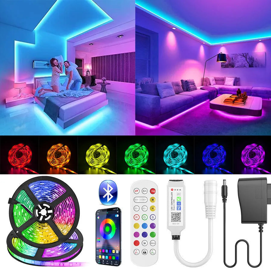 24-key mini Bluetooth RGB controller with DC head for 5050 LED light bars, 5-24V input.