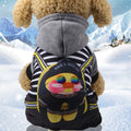Four-legged button dog clothes in red stripes, pink stripes, denim stripes, honeycomb, checkered or black stripes, sizes XS to XL