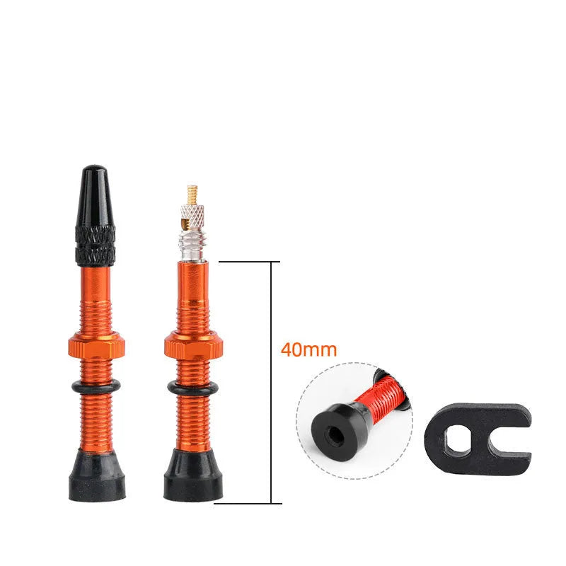 Deemount aluminium tubeless bicycle valve with copper core and alloy cap in black colour