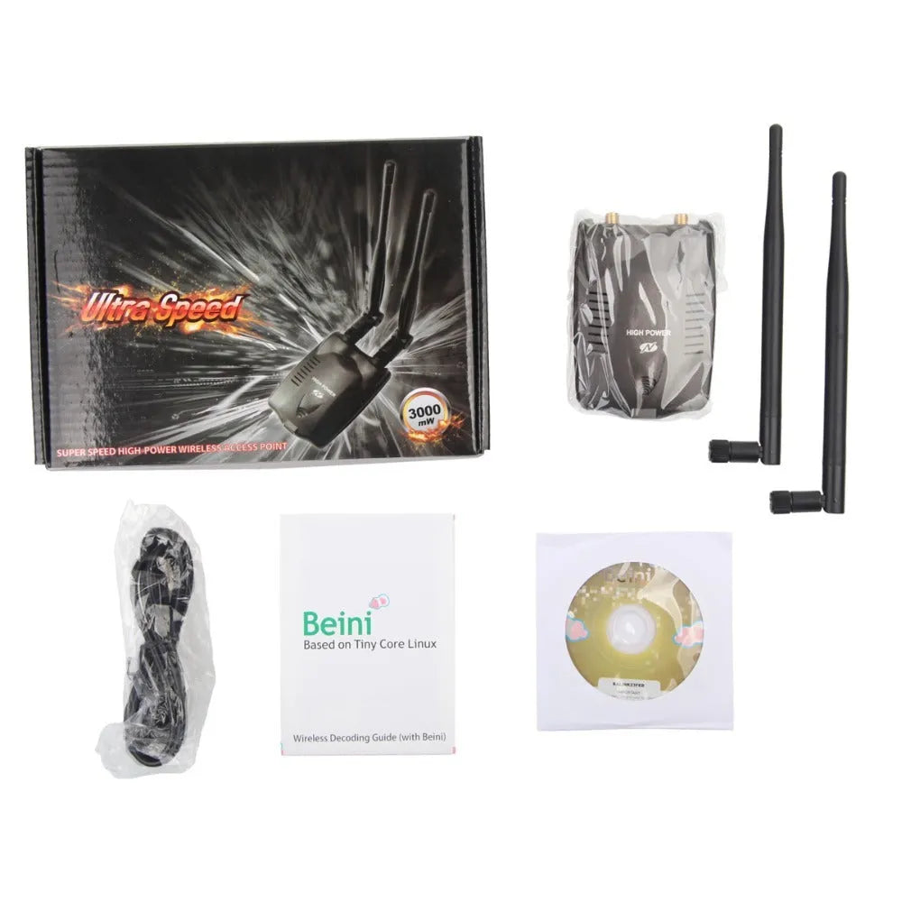 Black 3070L chipset Wi-Fi network card USB adapter with 300Mbps speed