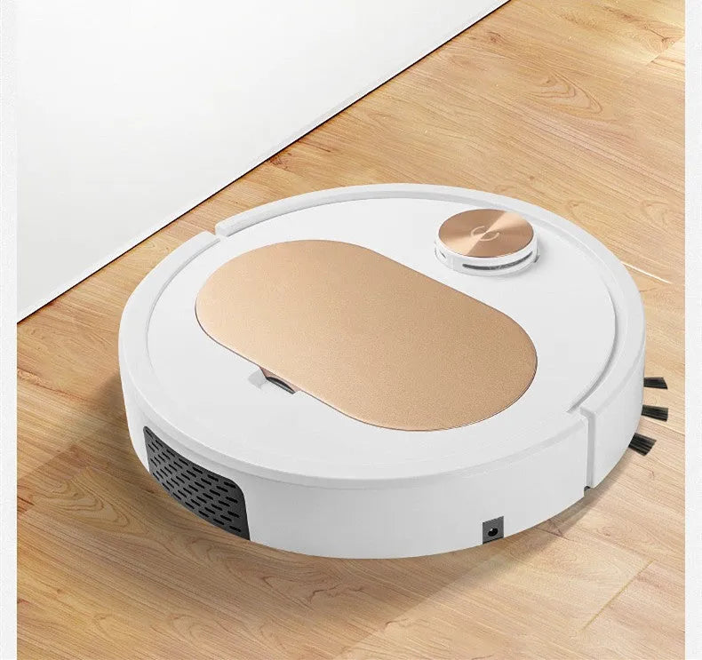 Gold robot vacuum cleaner for home with app and remote control, 35cm compact size