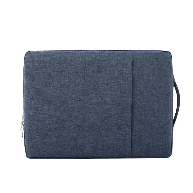 Polyester notebook liner bag in grey with telescopic handle, compatible with Apple and Lenovo laptops up to 15 inches