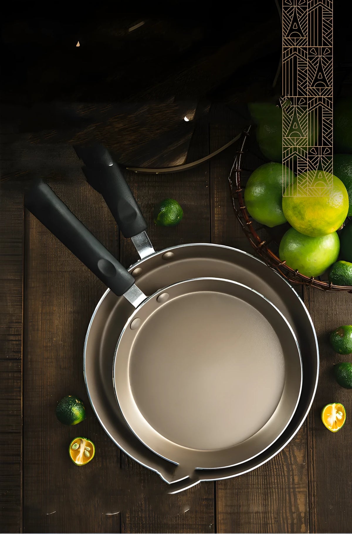 Non-stick pancake pan, aluminium alloy flat-bottom frying pan in 18cm or 22cm for making pancake skins