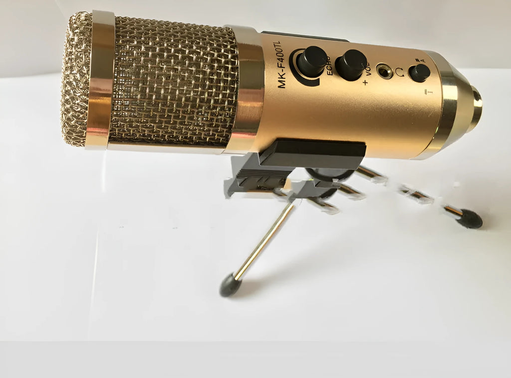 Gold USB condenser microphone with desktop stand for mobile phone and computer