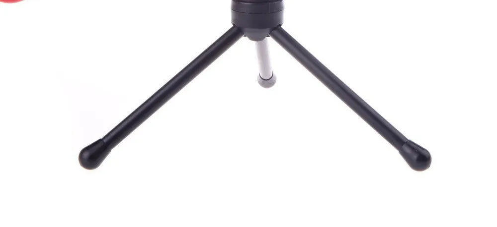 Black wired microphone with desk stand and alligator clip for PC karaoke and chatting