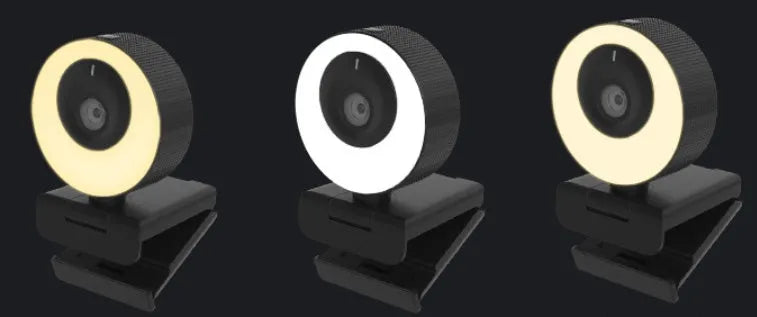 Black USB webcam with built-in microphone on a 1.7 metre cable for desktop computers.