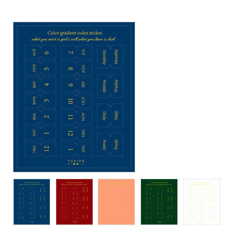 Morandi gradient label sticker sheets measuring 88x110mm with ten sheets per pack