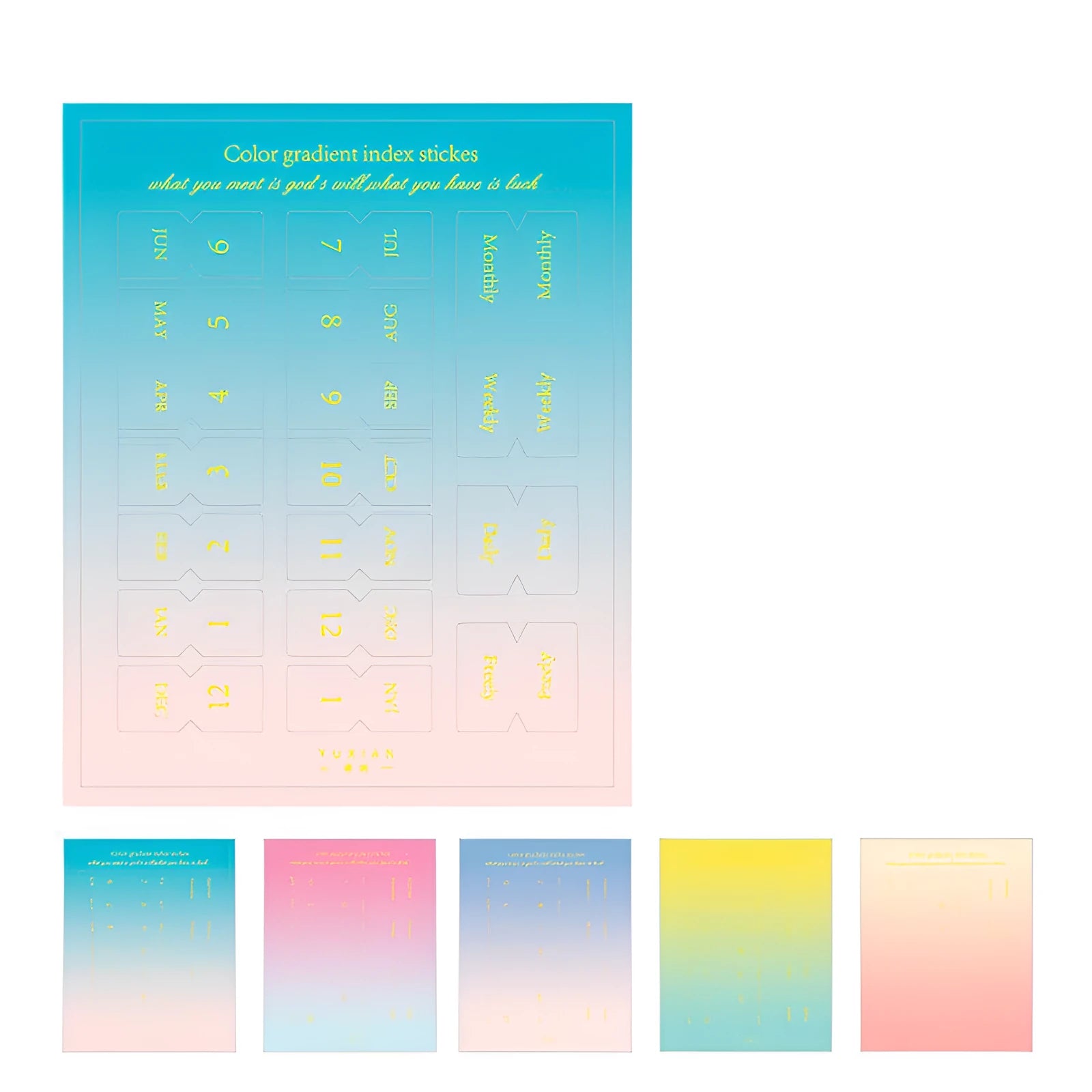 Morandi gradient label sticker sheets measuring 88x110mm with ten sheets per pack