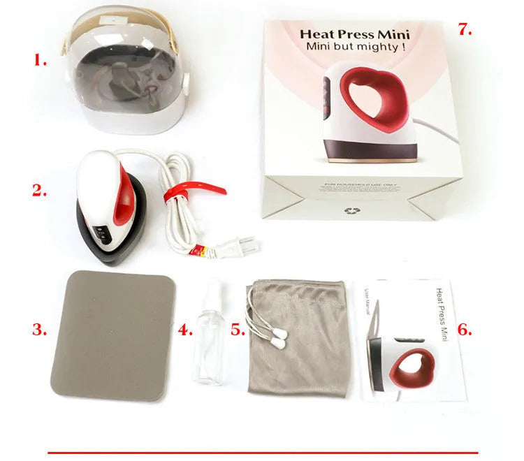 White mini heat press machine handheld portable for fabric heat transfer 2x3 inch 300ppi P0203