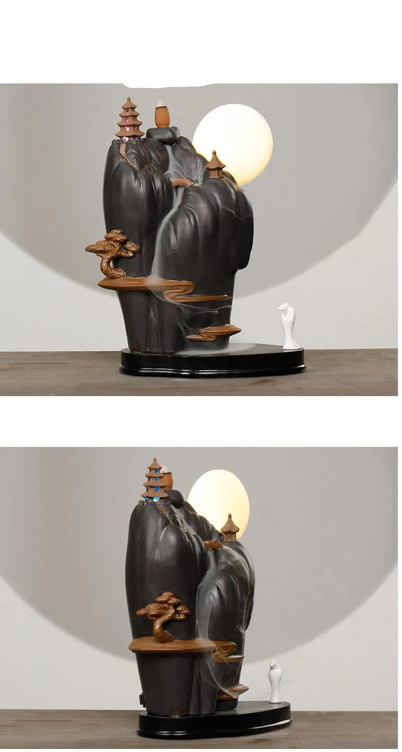 Dehua ceramic sandalwood ornamental reflux aromatherapy furnace with colour glaze finish