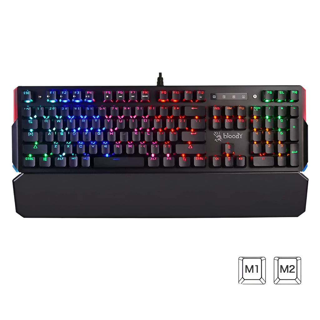 Optical axis mechanical keyboard, green axis, 104 keys, wired USB, with wrist rest and seven-colour backlight