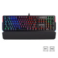 Optical axis mechanical keyboard, green axis, 104 keys, wired USB, with wrist rest and seven-colour backlight