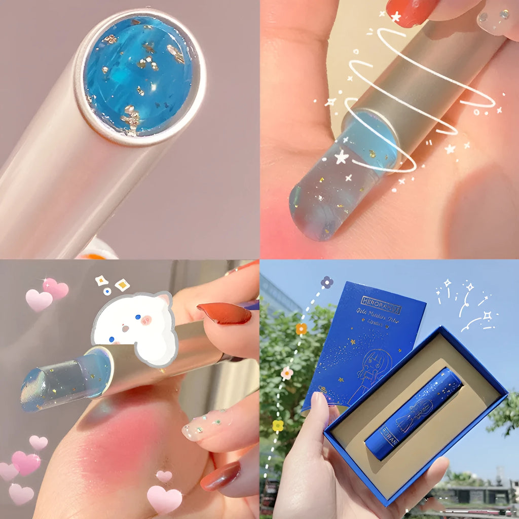 Lip balm stick with jojoba oil transparent colour normal specification temperature-change type