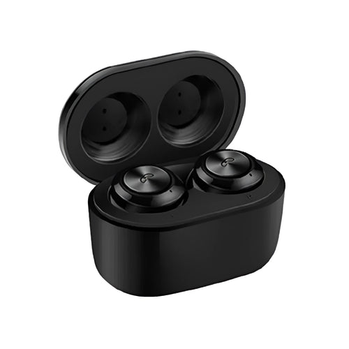 Black and white A6 noise cancelling Bluetooth headset with TWS bilateral stereo earphones