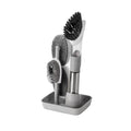 Multifunctional kitchen cleaning brush with built-in soap dispenser and long handle