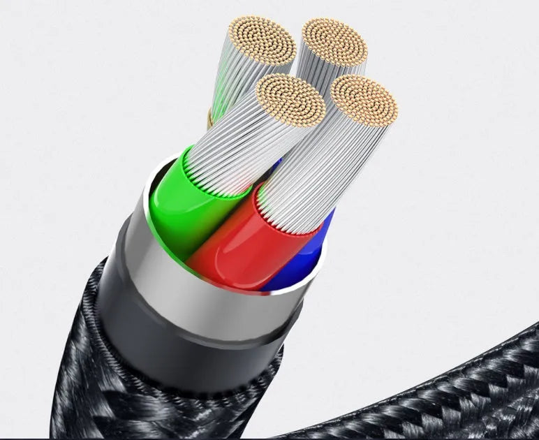 Essager 360-degree rotate magnetic USB-C charging cable with nylon braid, blue LED indicator, and aluminium alloy connector in black