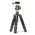 Black aluminium tripod for iPhone photography with ball head mount and adjustable legs