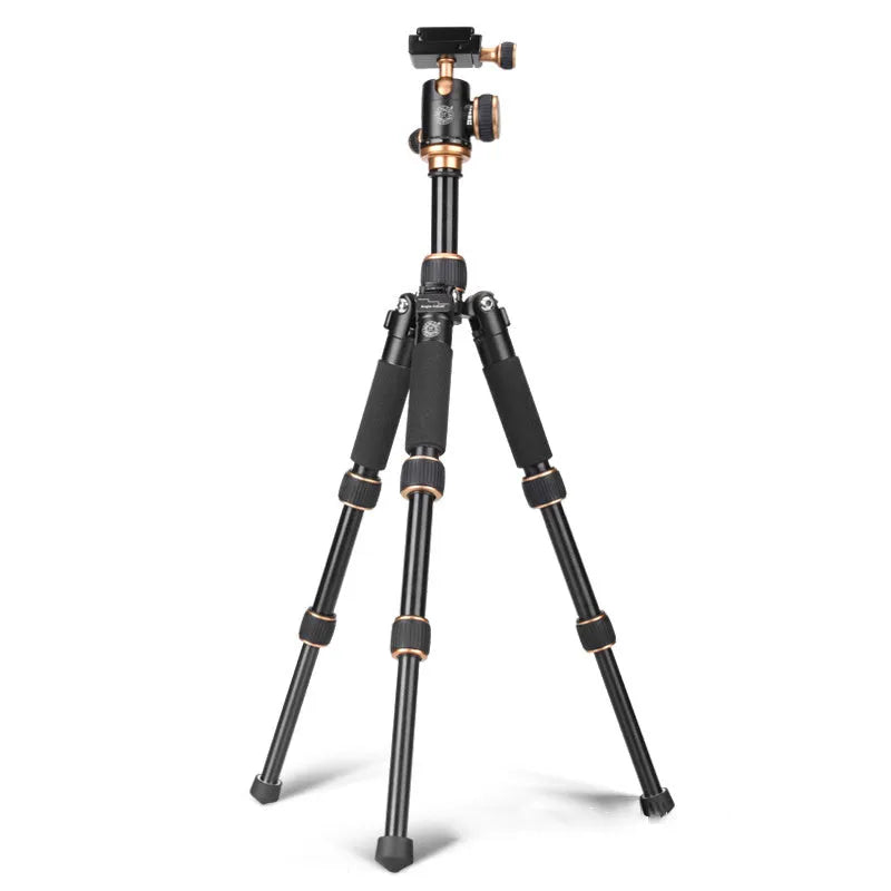 Black aluminium tripod for iPhone photography with ball head mount and adjustable legs