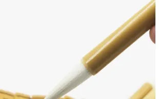 Three pure wool hair Chinese writing brushes with bamboo shafts in large, medium and small sizes