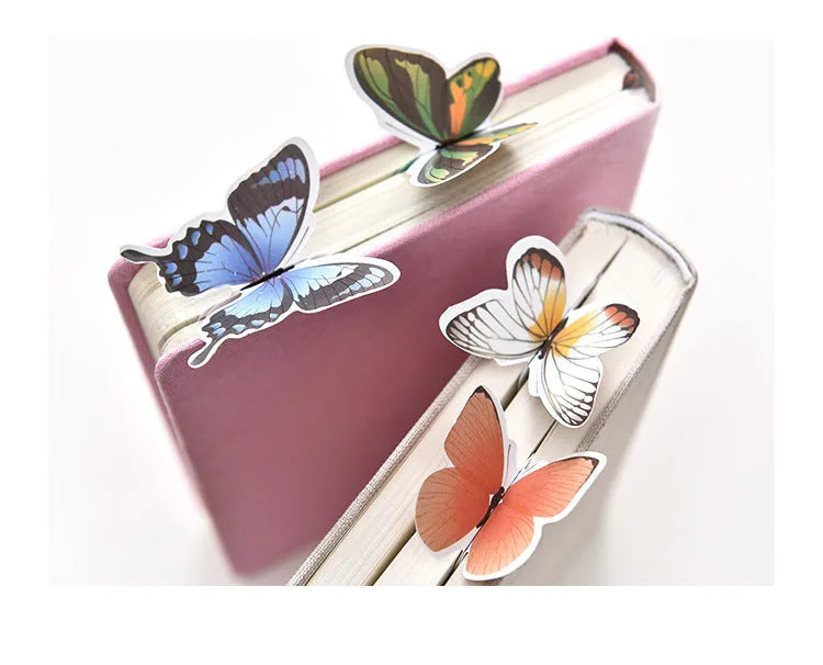 Butterfly-shaped paper bookmark with Japanese and South Korean creative stationery design