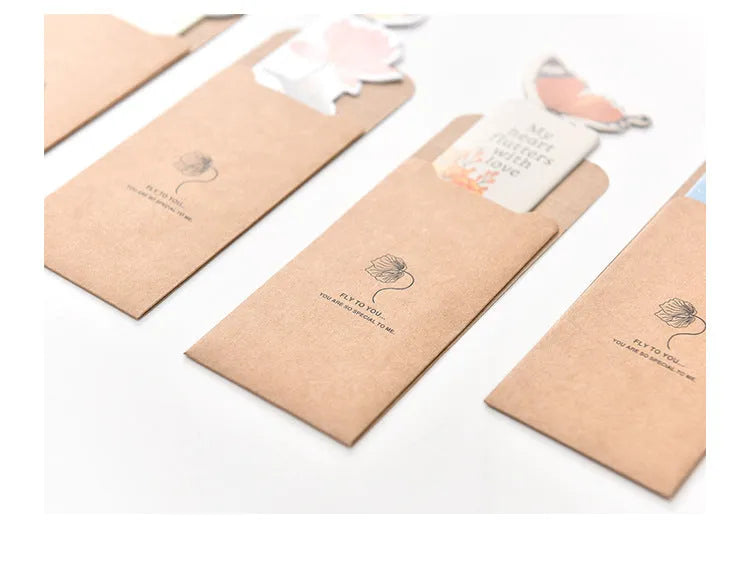 Butterfly-shaped paper bookmark with Japanese and South Korean creative stationery design