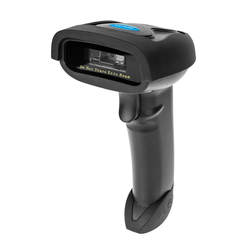Black wireless handheld laser barcode scanner model 6900 with USB cable