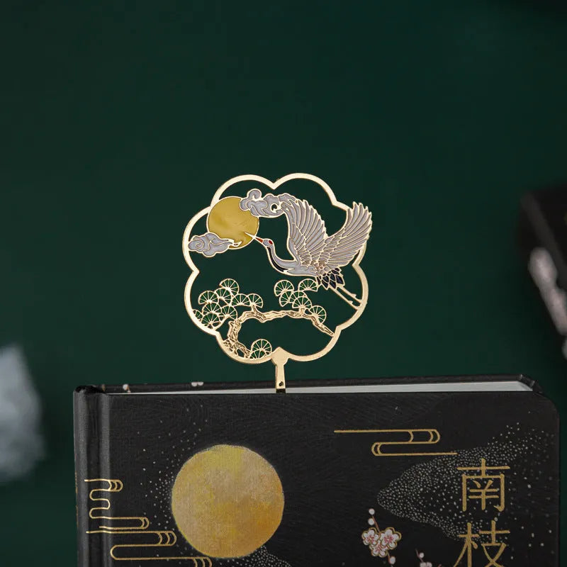 Chinese style metal feather pen set with four colour variations and notebook