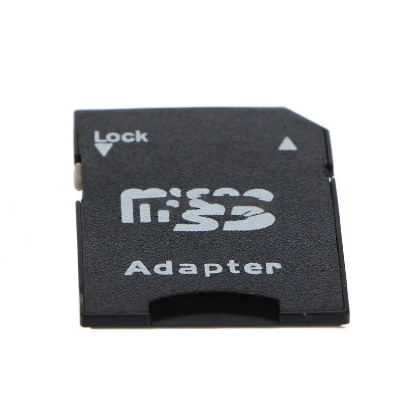Five black micro SD TF to SD card adapters, each approximately 3.1cm by 2.4cm, with lock function