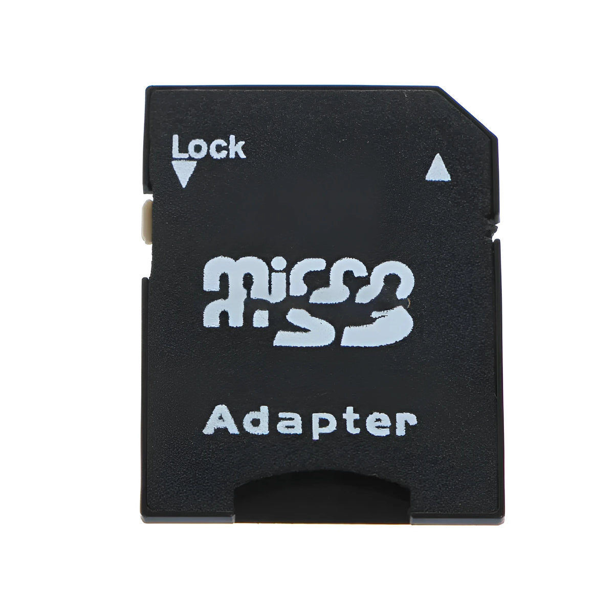 Five black micro SD TF to SD card adapters, each approximately 3.1cm by 2.4cm, with lock function