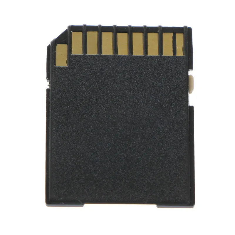 Five black micro SD TF to SD card adapters, each approximately 3.1cm by 2.4cm, with lock function