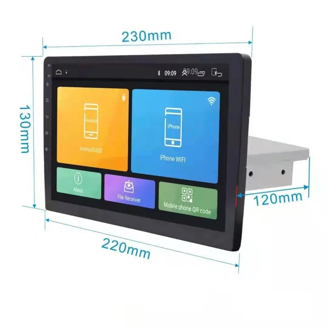 Black 10-inch rotating Android car GPS navigator with TFT screen for GM vehicles