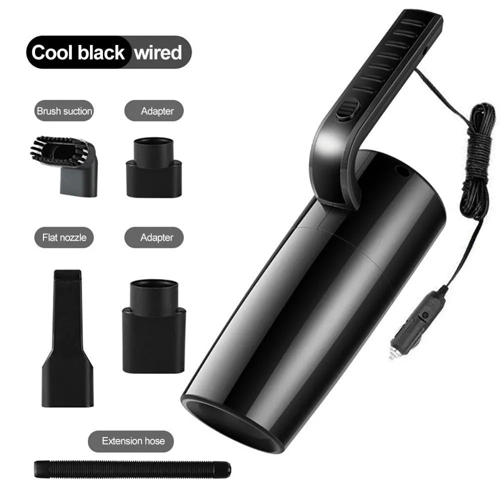 Portable car vacuum cleaner 120W strong suction handheld wet and dry ABS material black golden silver