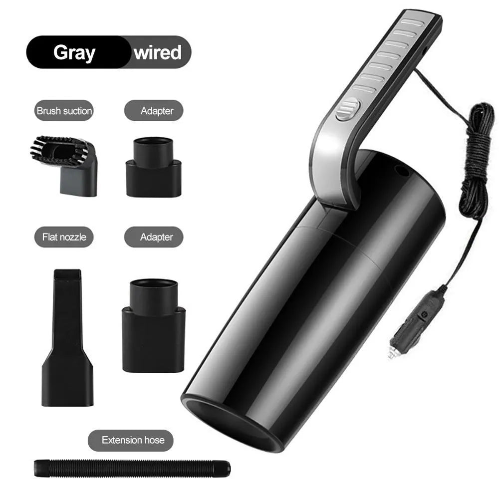 Portable car vacuum cleaner 120W strong suction handheld wet and dry ABS material black golden silver