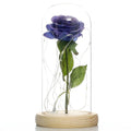 Glass shade rose lamp with preserved rose bouquet, silk flower, manual craft, available in multiple colours and base options