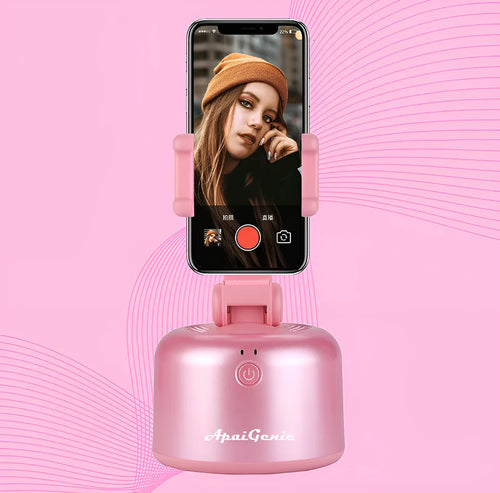 360 Smart Follow-Up PTZ AI Genie 2 mobile phone stabilizer in black showing PTZ head and phone clamp