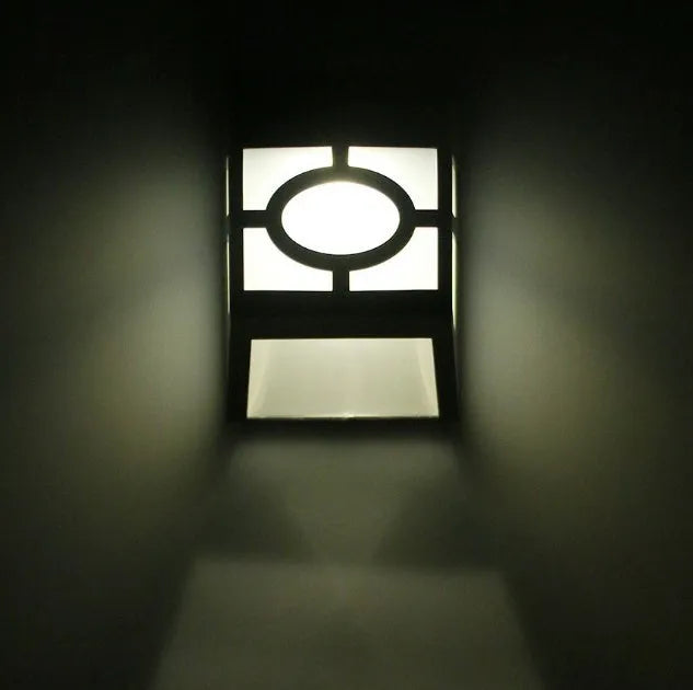 Solar wall light 2LED retro fence light plastic ABS PC warm white light compact size