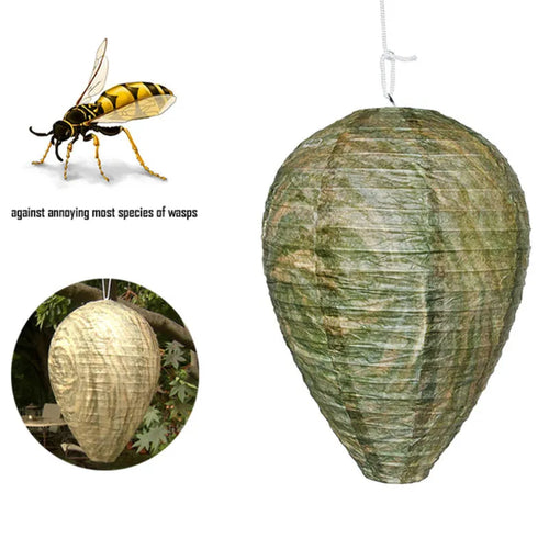 Gold beehive shaped paper lantern with honeycomb texture, shown hanging.