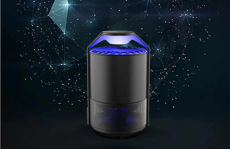 Black UV light mosquito killer lamp, photocatalyst indoor insect trap, 130 x 140 x 223mm, USB powered