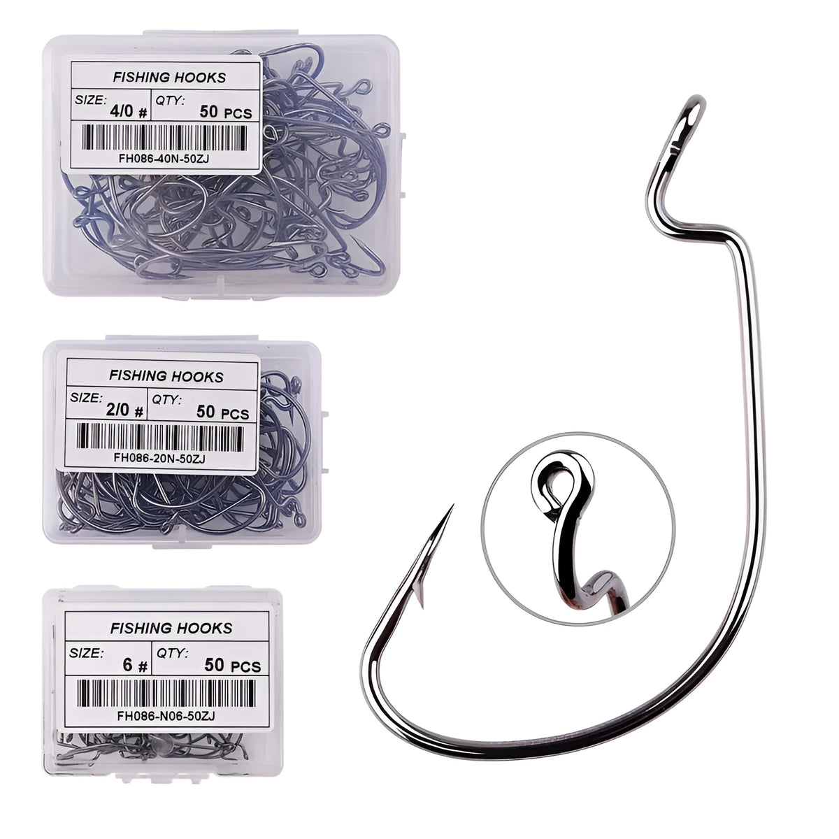 High carbon steel barbed narrow wide belly crank hook for sea fishing grouper, sizes 6# to 6/0#
