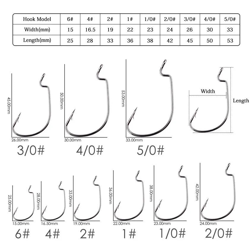High carbon steel barbed narrow wide belly crank hook for sea fishing grouper, sizes 6# to 6/0#