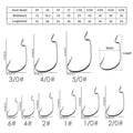 High carbon steel barbed narrow wide belly crank hook for sea fishing grouper, sizes 6# to 6/0#