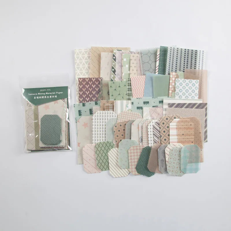 Set of 60 DIY collage decoration sticker sheets for hand account books in four style collections.