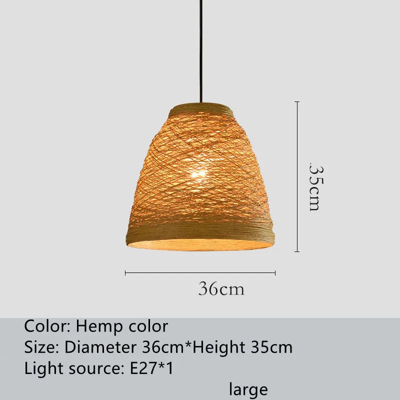 Rattan woven ball pendant light with adjustable cord and natural materials for commercial and residential lighting