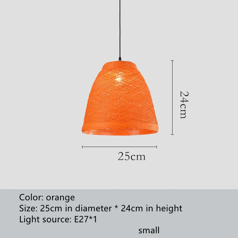 Rattan woven ball pendant light with adjustable cord and natural materials for commercial and residential lighting