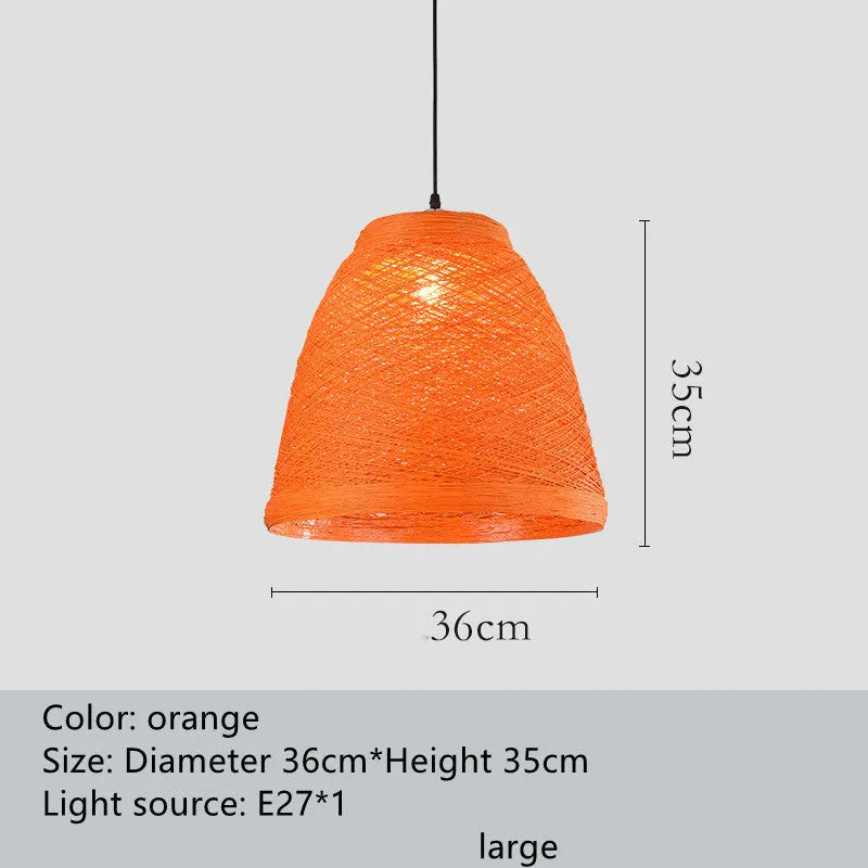 Rattan woven ball pendant light with adjustable cord and natural materials for commercial and residential lighting