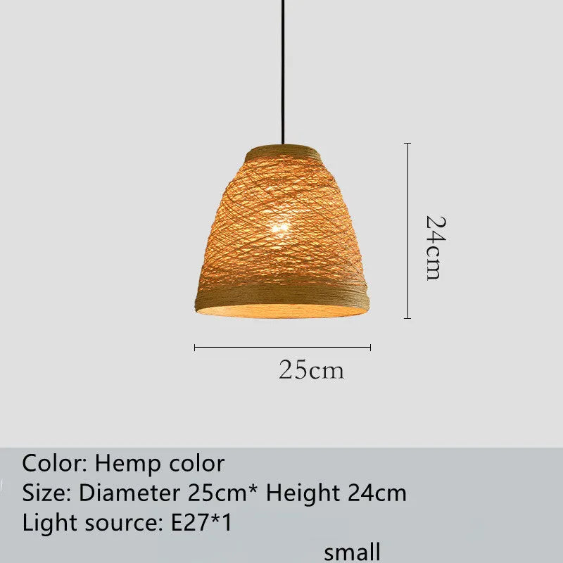 Rattan woven ball pendant light with adjustable cord and natural materials for commercial and residential lighting