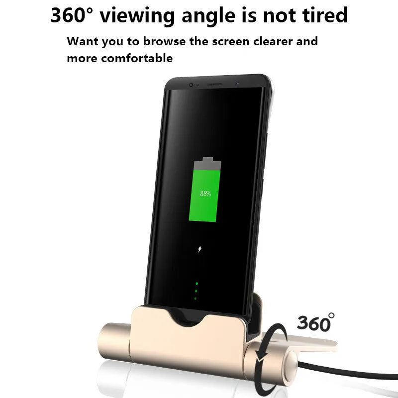 USB charger stand in black, gold, rose gold or silver for iPhone, MicroV8 and Type C, 5V 2000mA