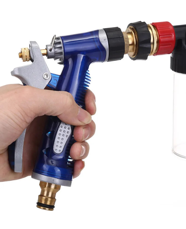 Multifunctional foam car wash water gun with copper nozzle and adjustable spray for household car washing