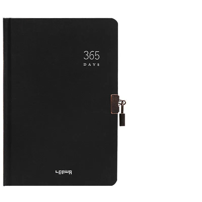 Hardcover A5 locked diary with Daolin paper pages and lock, beige camel cover